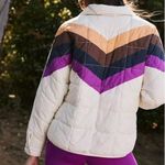 Free People FP Movement x Hatch NWT Ivory Chevron Combo Printed Maternity Puffer Jacket Photo 5