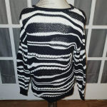 Derek Lam  10 Crosby Womens Black White Cashmere Blend Pullover Sweater‎ Medium Photo 1