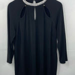 Moa Moa  Black Rhinestone Neckline Blouse Cutout Neckline Glam Goth 3/4 Sleeve 1X Photo 0