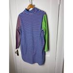 Lands' End Fleece Quarter Zip Colorful Striped Women's Long Sleeve Dress XLP Photo 8