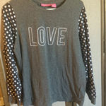 Isaac Mizrahi FINAL MARKDOWN  Gray Polka Dot love Shirt large Photo 0