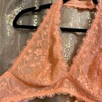 Free People  Bright Orange Lace Halter Neck Bralette Size Medium Photo 2