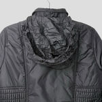 Tommy Hilfiger Moto Quilted Black Puffer Jacket Women's M Zip Front Tuck in Hood Photo 8