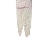 Delicates Womens Large Pajama Set Sleepwear Embroidered Roses Pink Cotton Photo 4