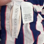 Victoria's Secret  OS Jersey Knit Scarf Navy White Pink Striped Super Soft NEW Photo 2