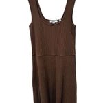 Vince  Cotton Brown Sweetheart Neck Midi Ribbed Tank Dress Size Large NWT $245 Photo 3
