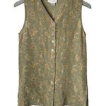 Doncaster  Vintage Silk Paisley Print Sleeveless Blouse Photo 0