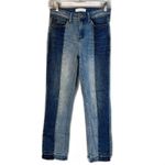 Vervet Flying Monkey Two Tone Striped Slim Leg Denim Jeans Size 26 Boho Streetwear Photo 0