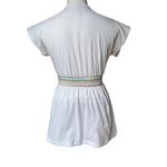 Renee C . Organic Cotton V-Neck Smocked Waist Top, Sz S Photo 5