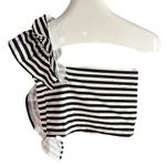 SheIn Mod stripe print ruffle one shoulder top Photo 6