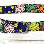 Women’s Handmade Beaded Rainbow Belt One Of A Kind Accessories 38in Long Green Photo 2