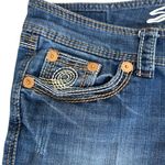 Seven7 Bootcut Jeans Embellished Pockets Dark Wash Denim Women's Size 10P Photo 4