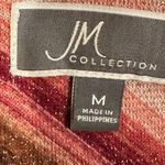 JM Collection  Metallic Red Pink Browns Gold Zig Zag Lines. Gold Jewel . Sz M. Photo 8