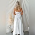 Mika & Gala NEW  Lilywhyt Cherry Print Corset Maxi Dress White Large L NWT Photo 1