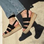 Soda Espadrille black platform sandal Photo 1