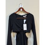 Likely  Eila Cutout Waist‎ Long Sleeve Dress in Black Textured Size 8 Photo 4