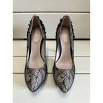 Glint Nordstrom Janessa Elegant Satin Black Lace Pump Heels Stilettos 7.5 Photo 2