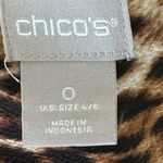 Chico's  Women Leopard Print Long Sleeve Pull Over Tunic Shirt Size 0 4/6 Cuffs‎ Photo 8
