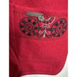 Vintage Stapf Pure New Wool Red Cardigan Sweater Pockets Embroidery Size EU 42 Size L Photo 4