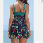 SHEKINI Swimming Twist Front One Piece Swim Dress Red Size L Photo 1