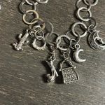 Silver Charm Bracelet with Moon and Star Accents Photo 2