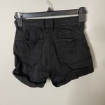 Bullhead Jean Shorts Women Sz 1/23 Black Raw Hem High Rise Booty Y2K Excellent Photo 3