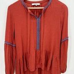 Ro & De  Women Boho Blouse Size S Burnt Orange Long Sleeve Peasant Photo 0