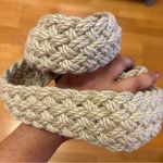 Gap NEWVintage  Leather Buckle Coastal Cowgirl Fisherman Boho Woven Chunky Belt L Photo 1