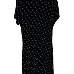 Vintage Tall Girl Semi Sheer Black w/ Purple Daisy Flowers High Neck Midi Dress Size L Photo 0