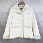 Mudd  Womens‎ Faux Shearling Jacket Large Y2K 2000s Boho Western Festival Grunge Photo 0