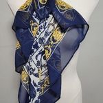 Impressions navy gold Greek baroque square scarf Photo 0