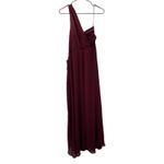 Birdy Grey  Kira Chiffon One‎ Shoulder Bridesmaid Dress in Cabernet Sz S NEW Photo 5