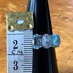 Blue Topaz Rainbow Moonstone Sterling Silver Ring Size 7 Photo 6
