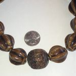 Elegant Brown Chunky Glass Beaded Carved Bead Boho Necklace Photo 4