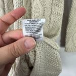 Lucky Brand  Sweater Dress S‎ Beige Cable Knit Long Sleeve Boho Preppy Academia Photo 3
