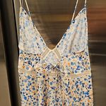 💕FAVORITE DAUGHTER💕 The Satin Blackberry Dress Poppy Floral Print Medium NWOT Blue Photo 11