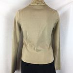 Lafayette 148 Tan Braided Trim Long Sleeve Sweater XSP Photo 2