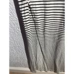 ZARA Black & White Striped V-Neck Midi T-Shirt Dress – Size M Photo 2