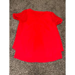 Dana Buchman Red Sheer Overlay Short Sleeve Blouse Photo 8