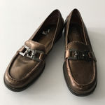 Franco Sarto Bronze Leather Loafers Slip On Shoe Womens SIze 6B Photo 0