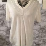 Requirements Silk Acrylic Ribbed ruffle collar lite weight top Photo 0