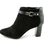 Alfani Dolorna Pointed Toe Suede Ankle Boot Booties Womens Size 9M Black Leather Photo 1