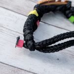 Adjustable "Happy" Bracelet Black Photo 3