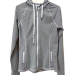 Kyodan Kyoden Grey White Stripe Yoga Athleisure Activewear Jacket Zip Up Pockets Photo 0