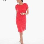 Chico's Coral Lace Eyelet Short Sleeve Dress Photo 1