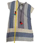 Vineyard Vines  Linen Striped Tassel Shift Dress in Dazzling Blue Sz 00 Womens Photo 6
