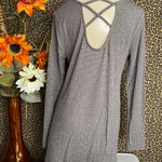 Doe & Rae ✅3/$30✅ NWT  Charcoal Long Sleeve Hi-Low Lattice Back Top | LARGE | Photo 6