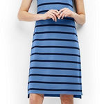 ✨Lands' End Women's Short Sleeve Polo Sz Small Blue Striped Dress✨ Photo 0