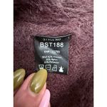 POL NEW Brown Fuzzy Eyelash Knit V-Neck Sweater Pullover Size S Photo 3