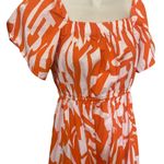 NAOO (Nation AK Outfits) Long Tropical Orange Maxi Tiered dress women size S Photo 2